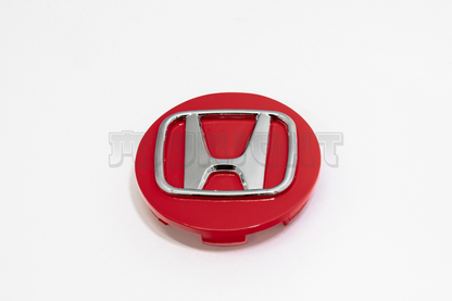 Set Of Four Honda Red & Chrome Center Hub Caps