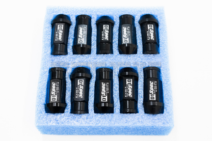 D1 Spec Style Black Racing Composite Formula Hexagon Lug Nut Set M12xP1.25 / M12x1.5