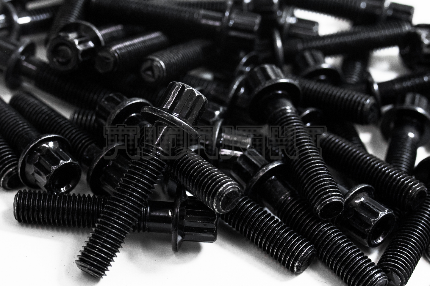 40PCS M7 x 1 x 32mm Black 12 Point Wheel Bolts & Nuts