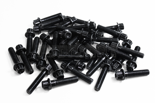 40PCS M7 x 1 x 31mm Black 12 Point Wheel Bolts & Nuts