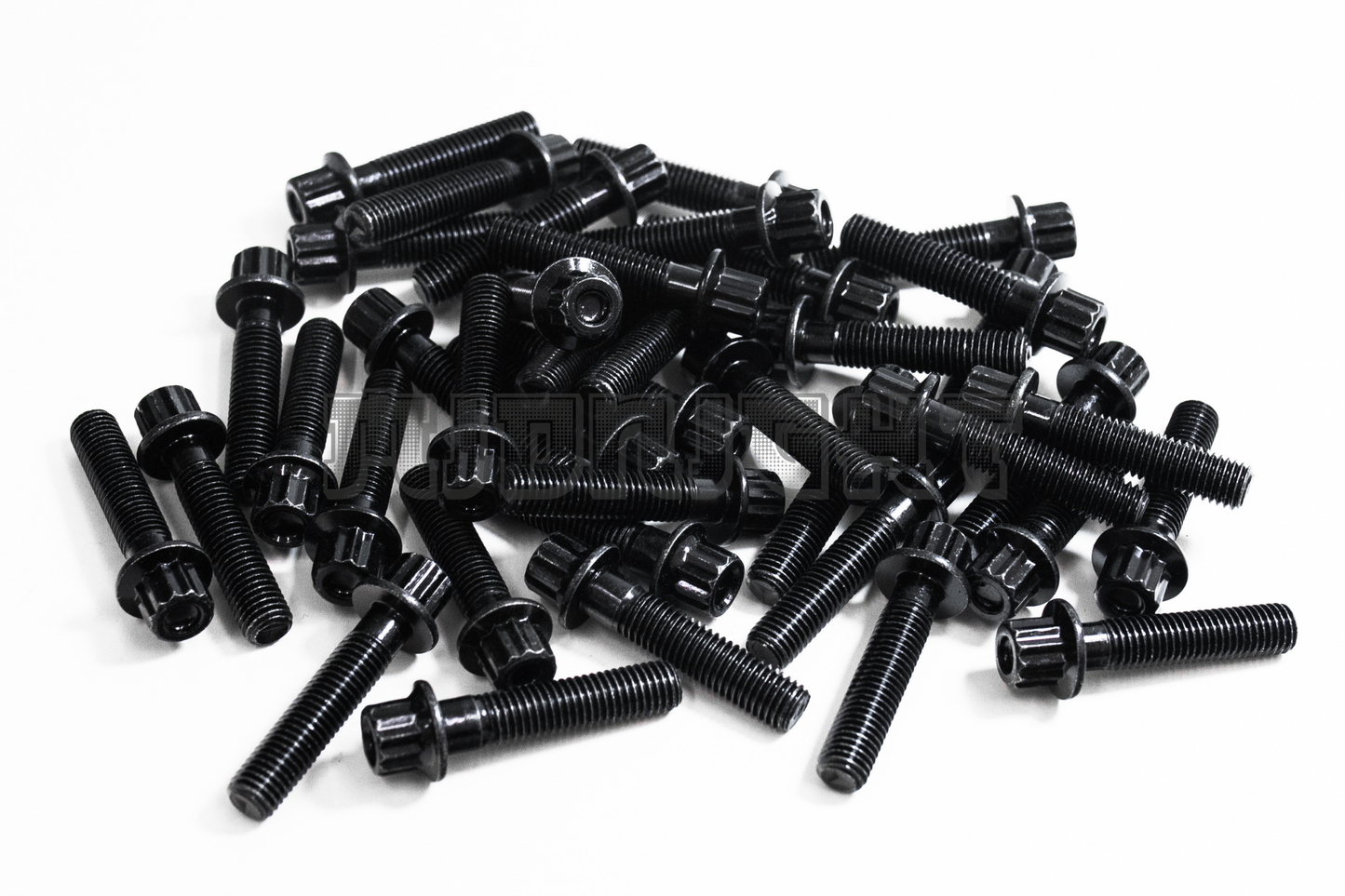 40PCS M7 x 1 x 32mm Black 12 Point Wheel Bolts & Nuts