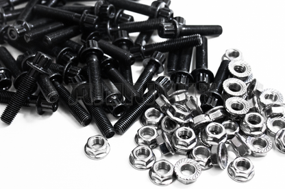 40PCS M6 x 1 x 30mm Black 12 Point Wheel Bolts & Nuts