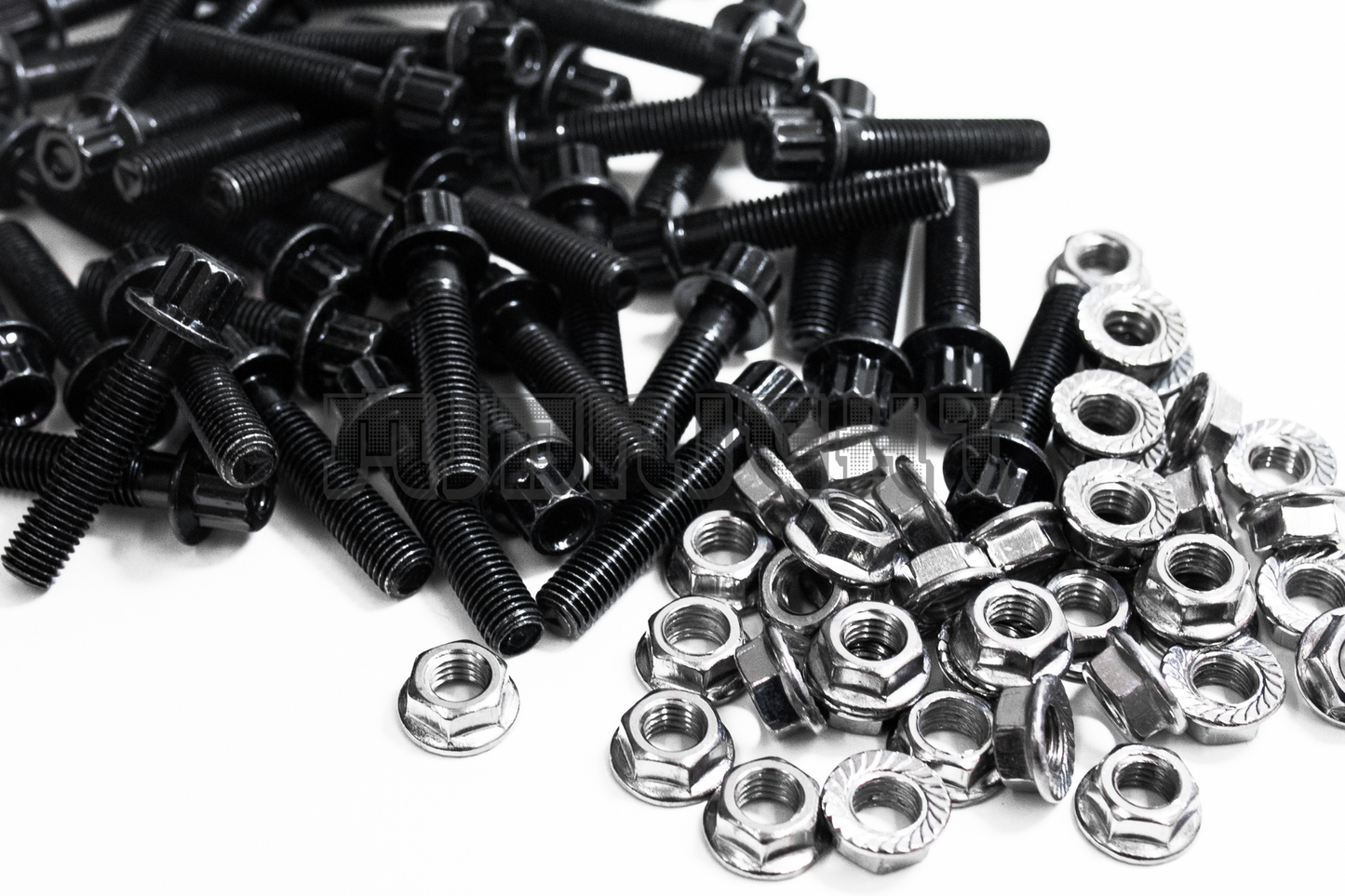 40PCS M7 x 1 x 32mm Black 12 Point Wheel Bolts & Nuts