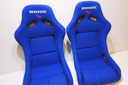 Bride VIOS III Style Blue Fabric Black Fixed Back Bucket Seat XL