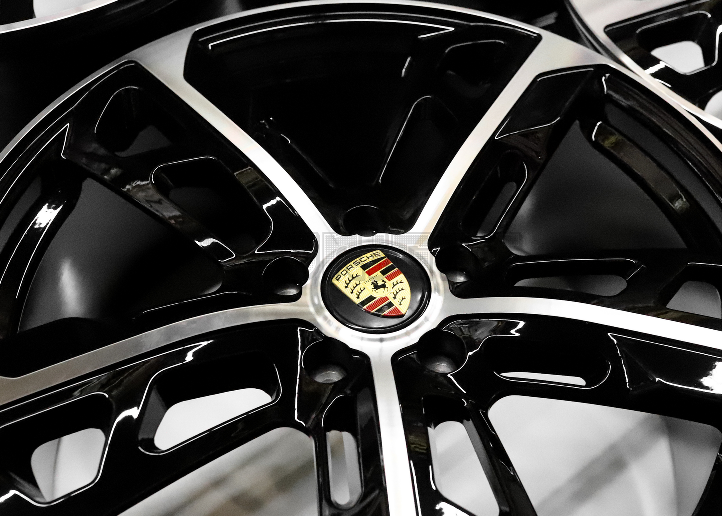 22" Gloss Black Machined Wheels For Porsche (5x130) Staggered Set 22x9.5/11.5