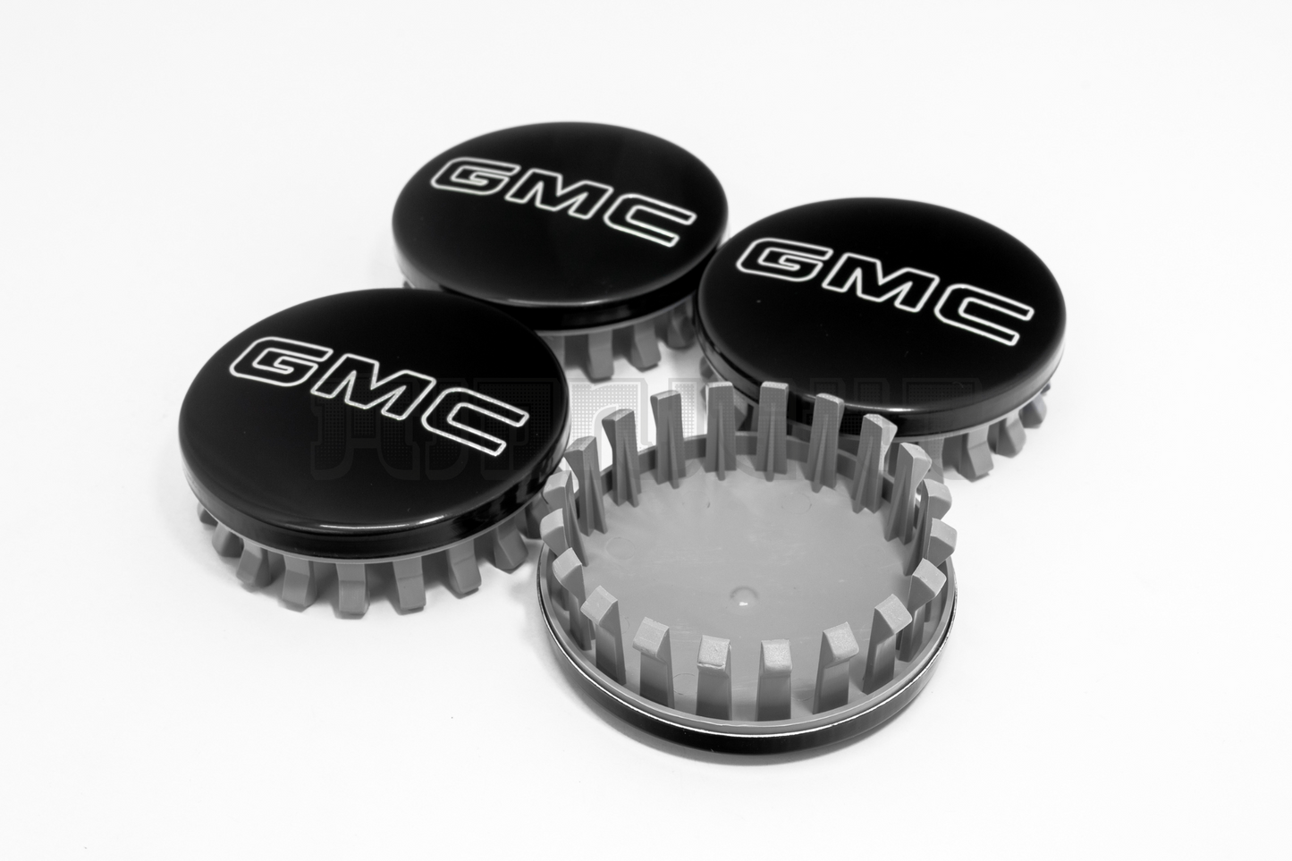 Set Of Four GMC Black & Gray Center Hub Caps