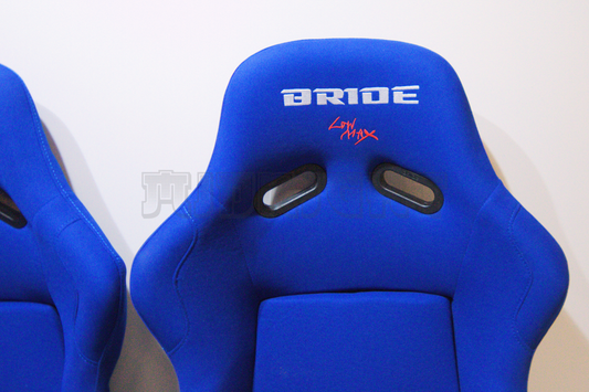 Bride VIOS III Style Blue Fabric Black Fixed Back Bucket Seat XL