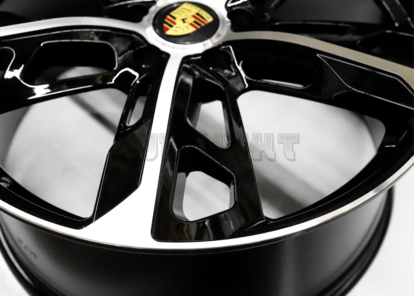 22" Gloss Black Machined Wheels For Porsche (5x130) Staggered Set 22x9.5/11.5