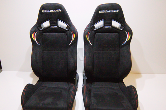 Recaro Mugen MS-7 Style Black Suede Alcantara Reclinable Bucket Seat
