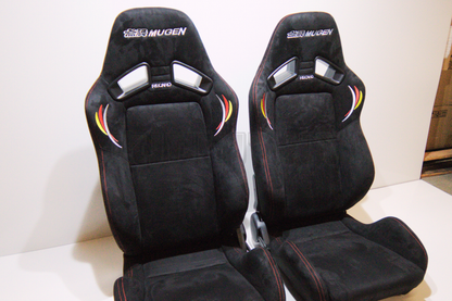 Recaro Mugen MS-7 Style Black Suede Alcantara Reclinable Bucket Seat