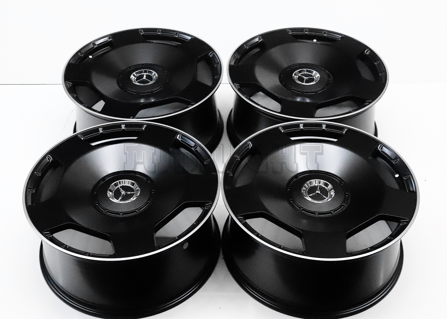 22" Satin Black AMG Style Wheels For Mercedes (5x112) Square Set