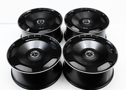 22" Satin Black AMG Style Wheels For Mercedes (5x112) Square Set