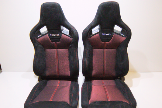 Recaro SR7 Style Red Suede Alcantara Reclinable Bucket Seat