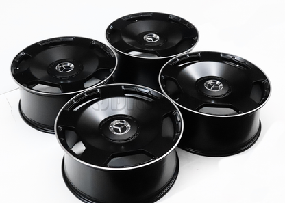 22" Satin Black AMG Style Wheels For Mercedes (5x112) Square Set