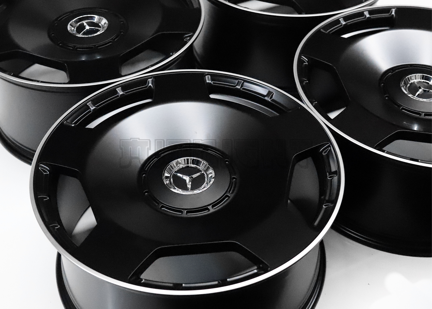 22" Satin Black AMG Style Wheels For Mercedes (5x112) Square Set