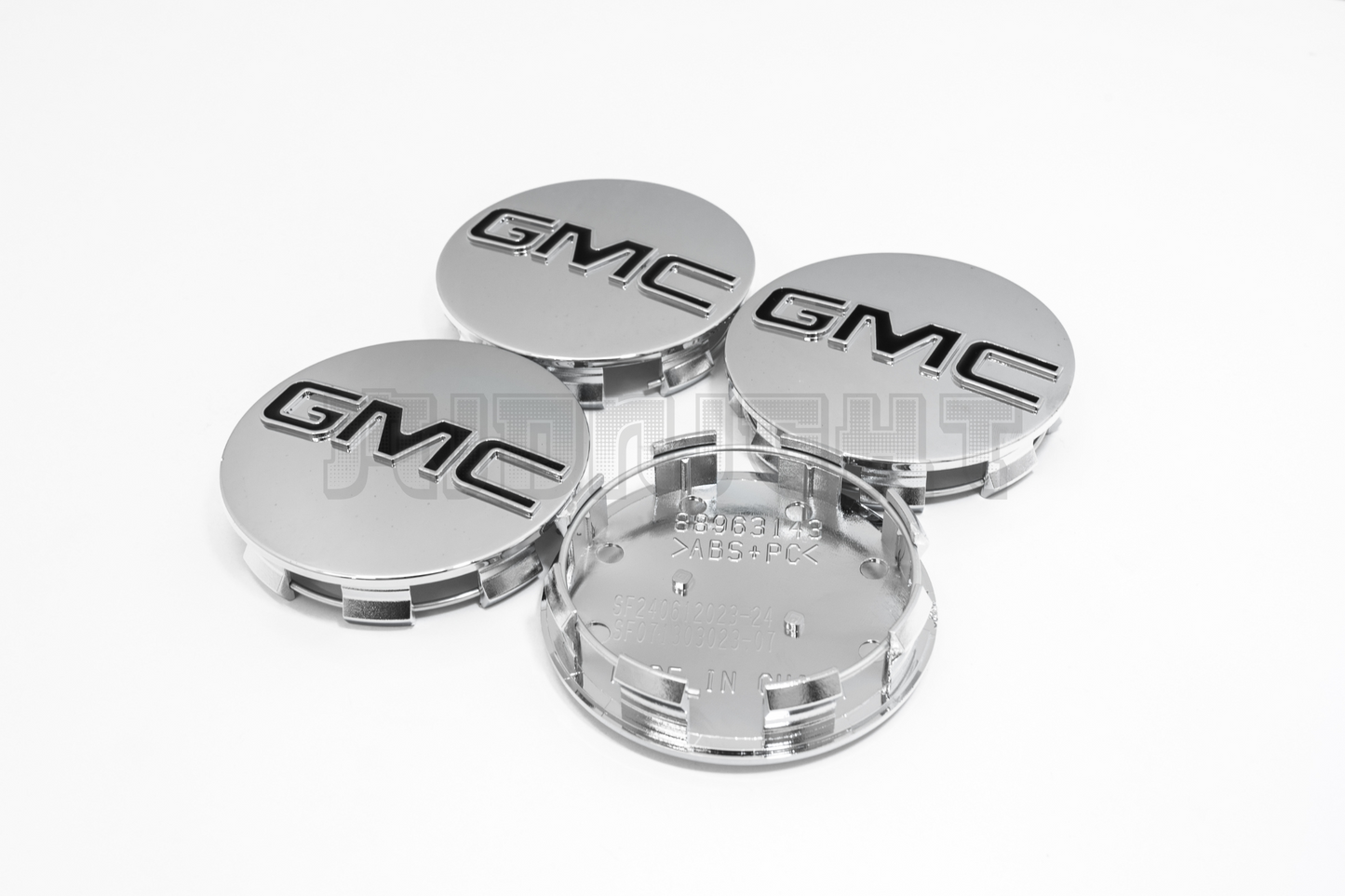 Set Of Four GMC Chrome & Black Center Hub Caps