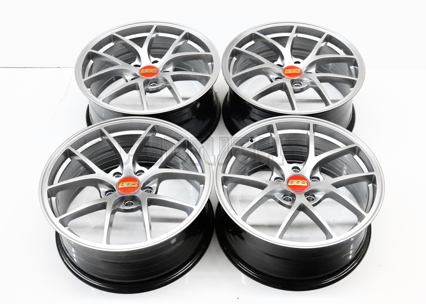 18" Hyper Silver BBS Style Wheels (5x114.3) Squared Set