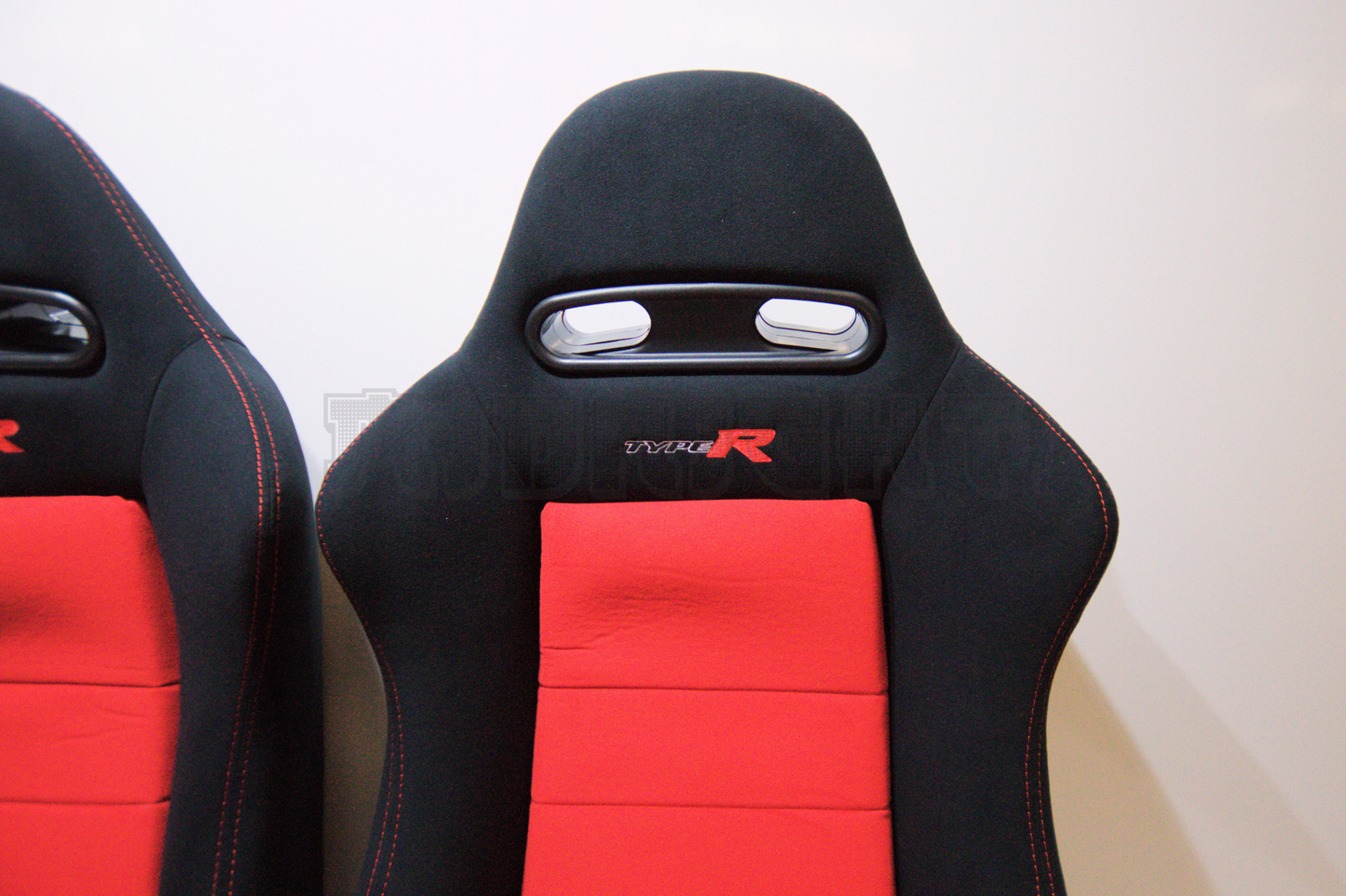Recaro SR3 Type R Style Black & Red Fabric Reclinable Bucket Seat