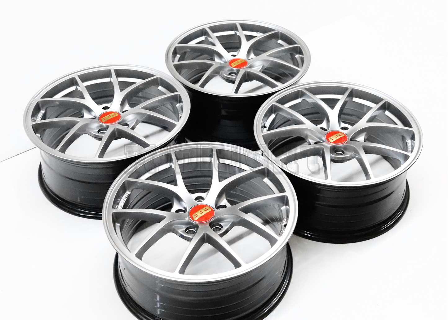 18" Hyper Silver BBS Style Wheels (5x114.3) Squared Set
