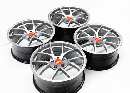 18" Hyper Silver BBS Style Wheels (5x114.3) Squared Set