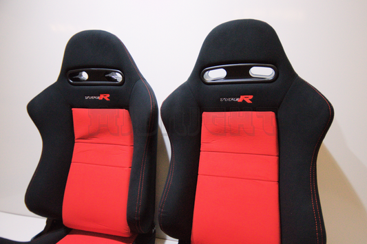 Recaro SR3 Type R Style Black & Red Fabric Reclinable Bucket Seat