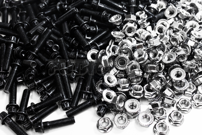 160PCS M7 x 1 x 32mm Black 12 Point Wheel Bolts & Nuts