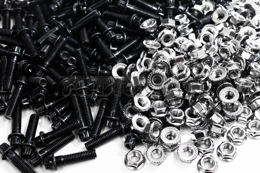 160PCS M6 x 1 x 30mm Black 12 Point Wheel Bolts & Nuts