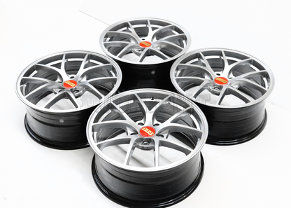 18" Hyper Silver BBS Style Wheels (5x114.3) Squared Set