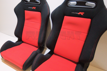 Recaro SR3 Type R Style Black & Red Fabric Reclinable Bucket Seat