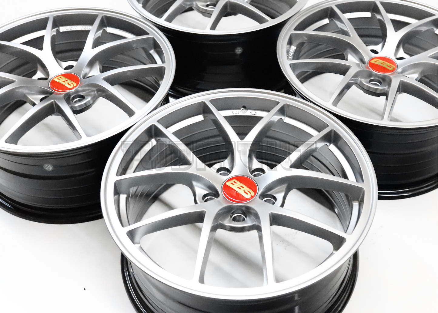 18" Hyper Silver BBS Style Wheels (5x114.3) Squared Set