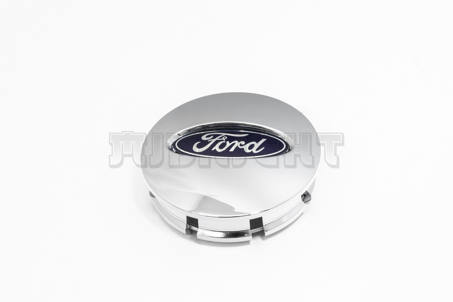 Set Of Four Ford Chrome & Blue Center Hub Caps