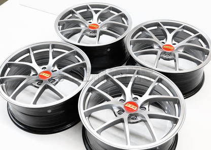 18" Hyper Silver BBS Style Wheels (5x114.3) Squared Set