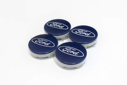 Set Of Four Ford Blue Center Hub Caps