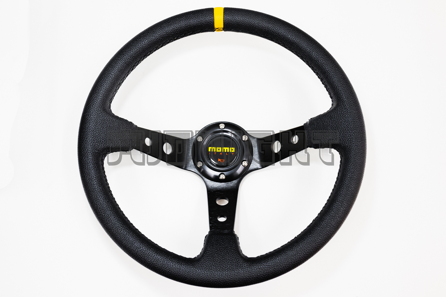 MOMO MOD 07 Style Black Faux Leather Steering Wheel