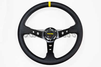 MOMO MOD 07 Style Black Faux Leather Steering Wheel