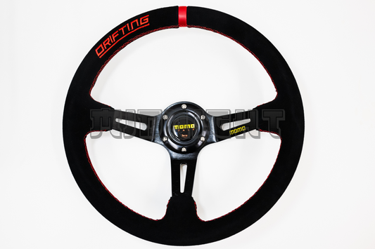 MOMO MOD 08 Style Black Alcantara Suede Steering Wheel