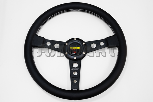 MOMO Prototipo Style Black Leather Steering Wheel