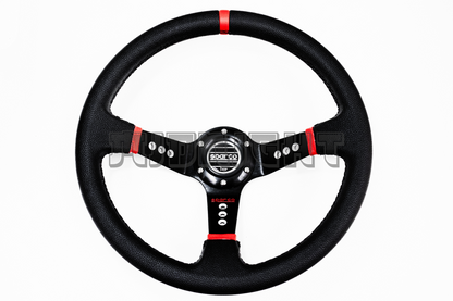 SPARCO L777 Style 350mm Black Faux Leather Steering Wheel