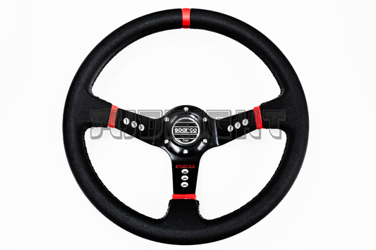 SPARCO L777 Style 350mm Black Faux Leather Steering Wheel