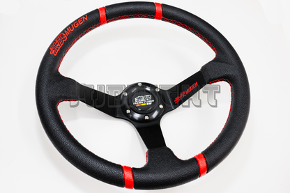 Mugen Power Style Faux Leather Steering Wheel