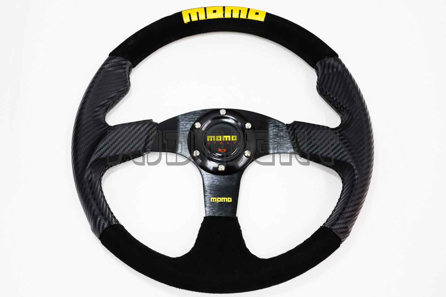 MOMO JET Style 350mm Carbon Fiber Alcantara Suede Steering Wheel