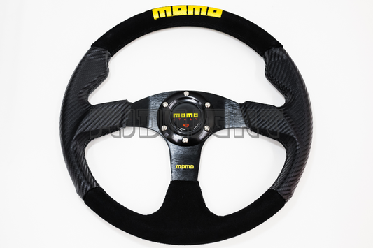 MOMO JET Style 350mm Carbon Fiber Alcantara Suede Steering Wheel