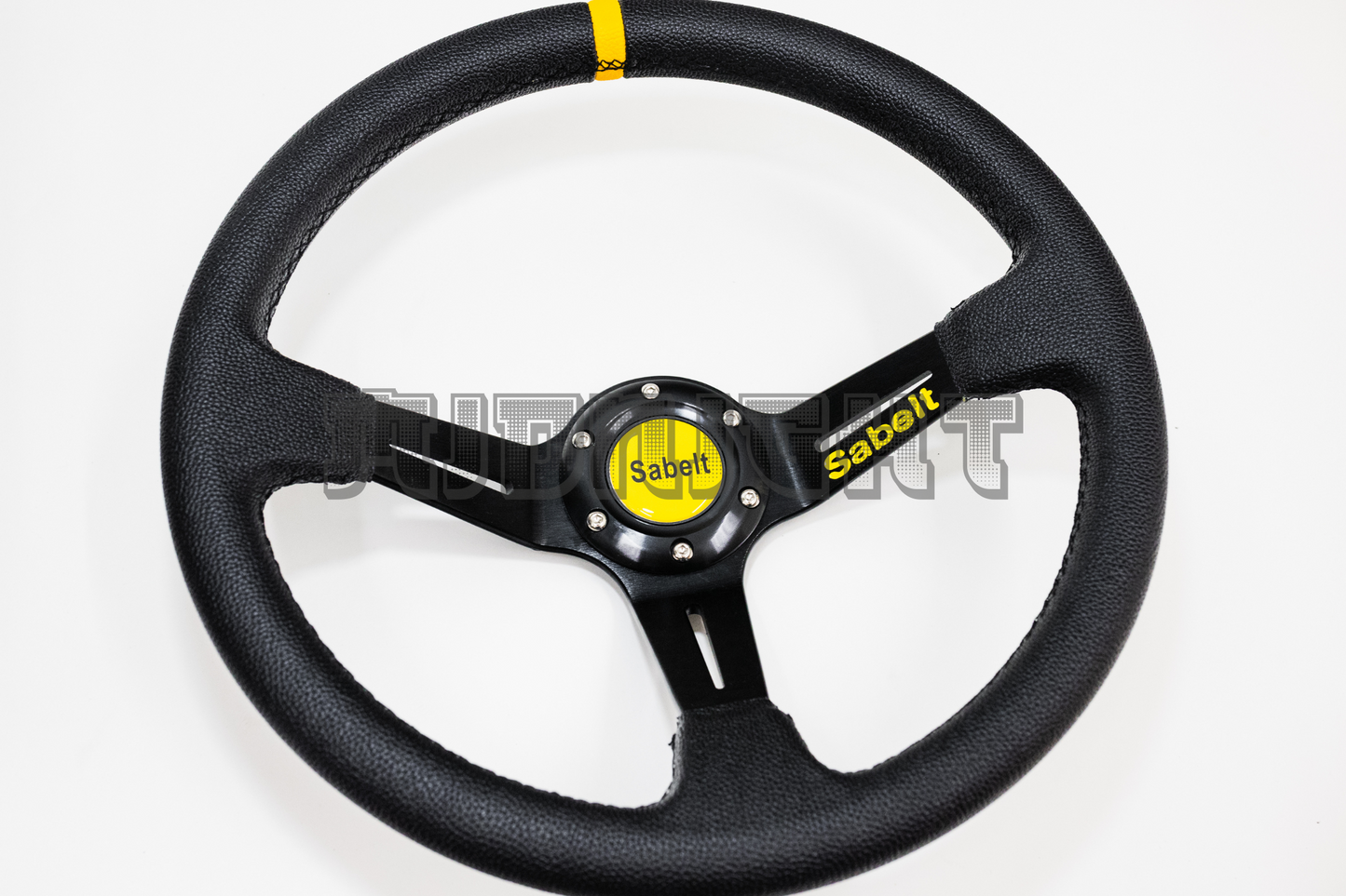 Sabelt Style Faux Leather 350mm Black Steering Wheel
