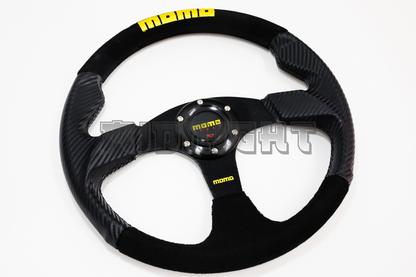 MOMO JET Style 350mm Carbon Fiber Alcantara Suede Steering Wheel