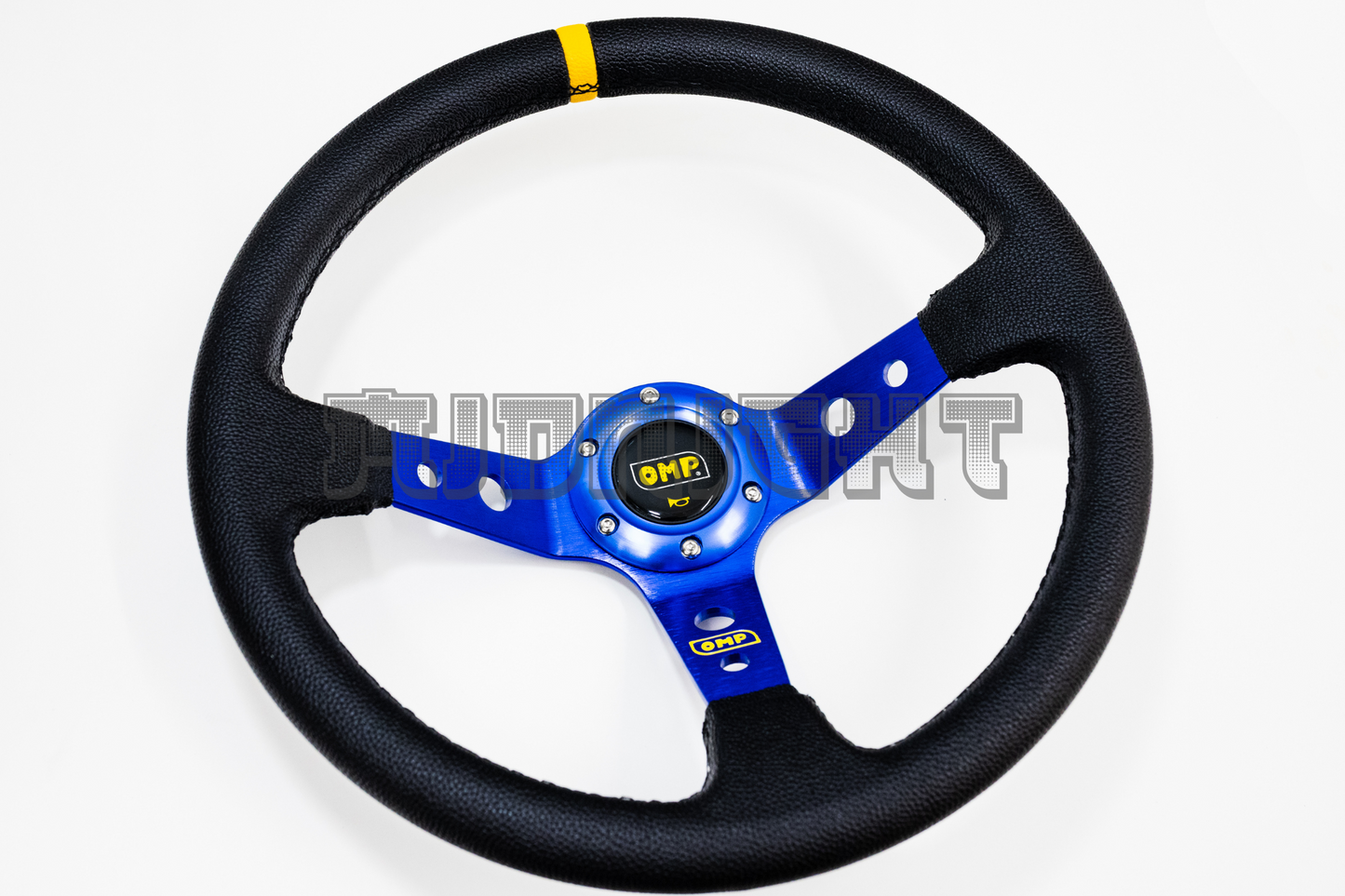 OMP Corsica Scamosciato Style Faux Leather 350mm Blue Steering Wheel