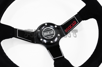 SPARCO L575 Style 350mm Black Alcantara Suede Steering Wheel