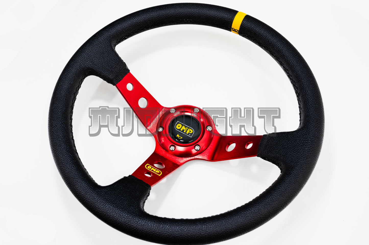 OMP Corsica Scamosciato Style Faux Leather 350mm Red Steering Wheel