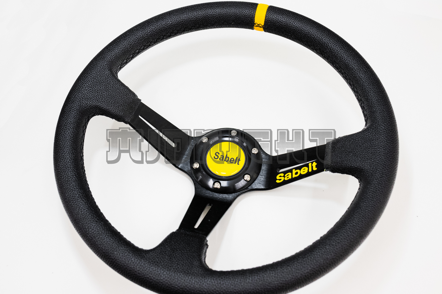 Sabelt Style Faux Leather 350mm Black Steering Wheel