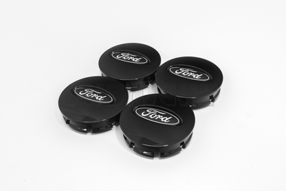 Set Of Four Ford Black Center Hub Caps