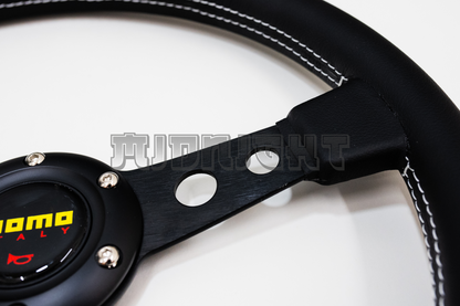 MOMO Prototipo Style Black Leather Steering Wheel